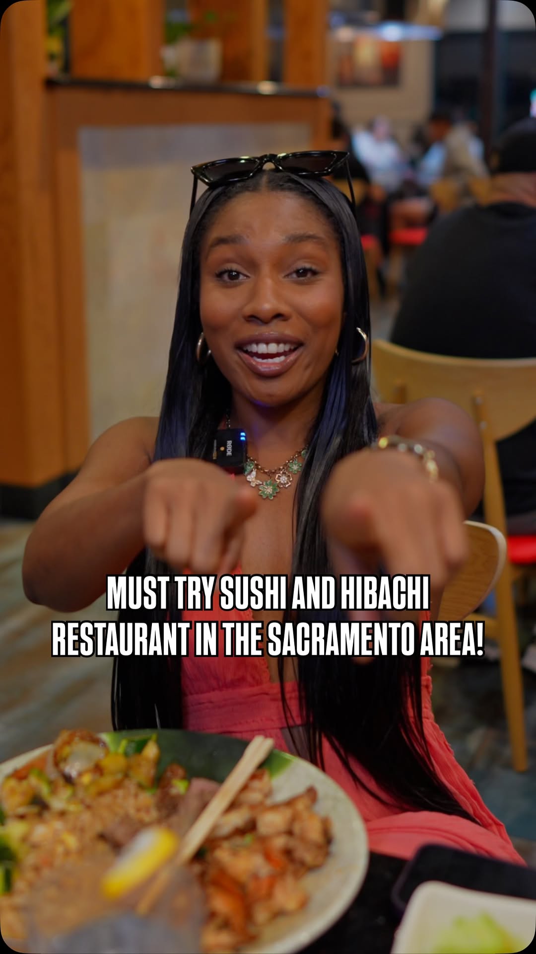 Ashliee hosting at a Sacramento hibachi and sushi restaurant