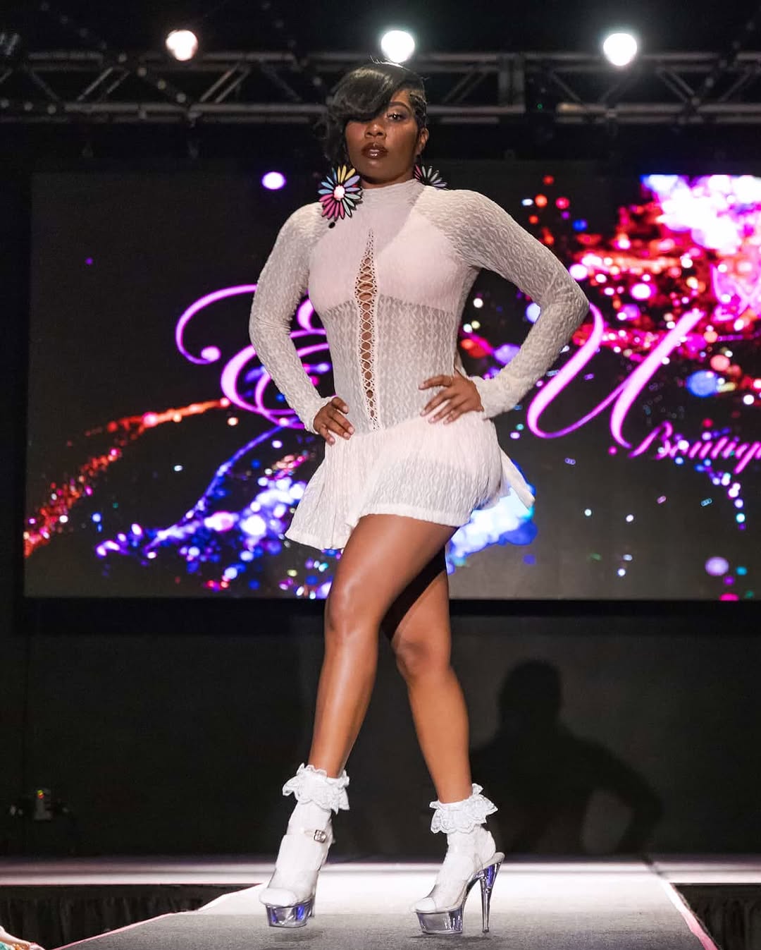 Ashliee Moore on the Be ExquisiteU fashion show runway